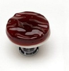 Sietto Glass Round Cabinet Knobs Glacier Garnet Red - cabinetknobsonline