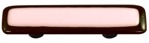 Hot Knobs Glass Cabinet Pull Black Border Petal Pink - cabinetknobsonline
