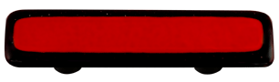 Hot Knobs Glass Cabinet Pull Black Border Brick Red - cabinetknobsonline