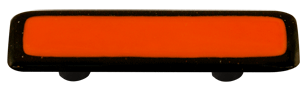 Hot Knobs Glass Cabinet Pull Black Border Opal Orange - cabinetknobsonline