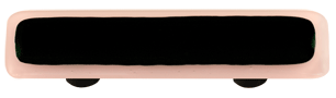 Hot Knobs Glass Cabinet Pull Black with Petal Pink Border  - cabinetknobsonline