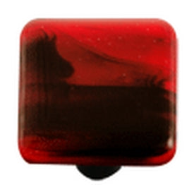 Hot Knobs Glass Cabinet Knob Black Swirl Brick Red - cabinetknobsonline