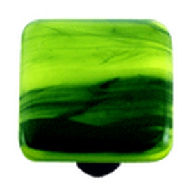 Hot Knobs Glass Cabinet Knob Black Swirl Spring Green - cabinetknobsonline