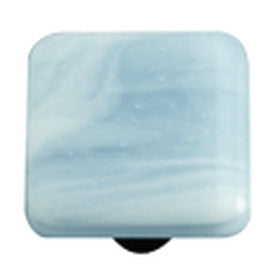Hot Knobs Glass Cabinet Knob, White Swirl Powder Blue - cabinetknobsonline