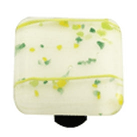 Hot Knobs Glass Cabinet Knob Mardi Gras Collection Spring Green MG White - cabinetknobsonline