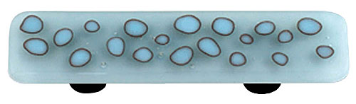 Hot Knobs Glass Cabinet Pull, Reactive Clear Powder Blue - cabinetknobsonline