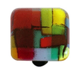 Hot Knobs Glass Cabinet Knob, Mosaic Multiple Color - cabinetknobsonline