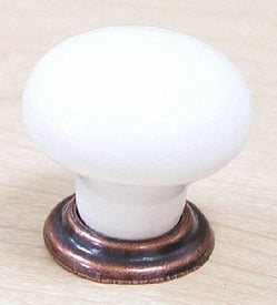 Top Knobs Cabinet Hardware Chateau Collection Large Knob 1 3-8" - Old English Copper & White - cabinetknobsonline