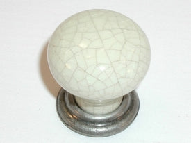 Top Knobs Cabinet Hardware Chateau Collection Small Knob 1 1-8" - Pewter Antique & Bone Crackle - cabinetknobsonline