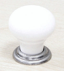 Top Knobs Cabinet Hardware Chateau Collection Small Knob 1 1-8" - Pewter Antique & White - cabinetknobsonline