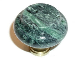 Top Knobs Cabinet Hardware Chateau Collection Green Marble 1 3-8" with Brass base - cabinetknobsonline