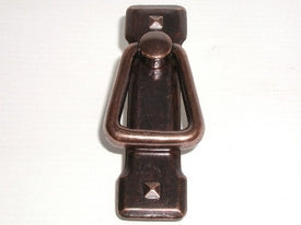 Top Knobs Cabinet Hardware Chateau II  Mission Ring Pull w-Backplate 2 1-4" (c-c) Old English Copper - cabinetknobsonline