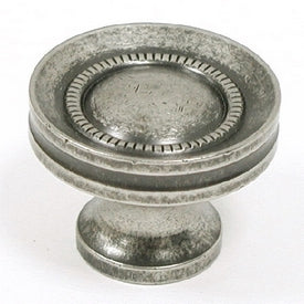 Top Knobs Cabinet Hardware Somerset II Collection Button Faced Knob 1 1-4" - Pewter Antique - cabinetknobsonline