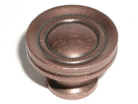 Top Knobs Cabinet Hardware Somerset II Collection Button Faced Knob 1 1-4" - Antique Copper - cabinetknobsonline