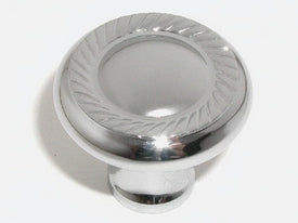 Top Knobs Cabinet Hardware Somerset II Collection Swirl Cut Knob 1 1-4" - Polished Chrome - cabinetknobsonline