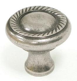 Top Knobs Cabinet Hardware Somerset II Collection Swirl Cut Knob 1 1-4" - Pewter Antique - cabinetknobsonline