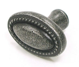 Top Knobs Cabinet Hardware Somerset II Collection Oval Rope Knob 1 1-4" - Black Iron - cabinetknobsonline