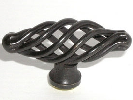 Top Knobs Cabinet Hardware Normandy Collection Small Oval Twist Knob 2 1-8" - Patina Black - cabinetknobsonline