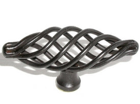 Top Knobs Cabinet Hardware Normandy Collection Medium Oval Twist Knob 3" - Patina Black - cabinetknobsonline