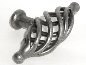 Top Knobs Cabinet Hardware Normandy Collection Large Oval Twist Knob 3 1-4" - Pewter - cabinetknobsonline