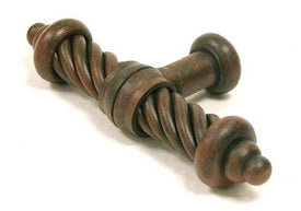 Top Knobs Cabinet Hardware Normandy Collection T-Shaped Twist Knob 3 5-8" - Patina Rouge - cabinetknobsonline