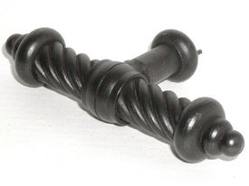 Top Knobs Cabinet Hardware Normandy Collection T-Shaped Twist Knob 3 5-8" - Patina Black - cabinetknobsonline