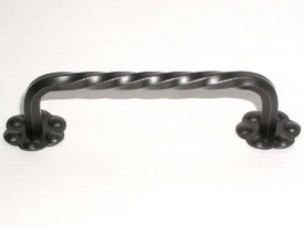 Top Knobs Cabinet Hardware Normandy Collection Thin Twist D Pull w-Backplate 3 15-16" CC PatinaBlack - cabinetknobsonline