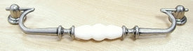 Top Knobs Cabinet Hardware  Drop Pull 8 7-8" (c-c) - Pewter Antique & White - cabinetknobsonline