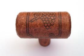 Vine Designs Mahogany Stem, matching cork cabinet Knob - cabinetknobsonline