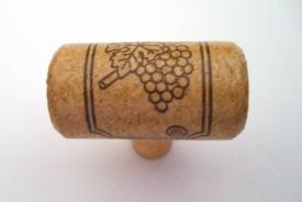 Vine Designs Oak Stem, matching cork cabinet Knob - cabinetknobsonline