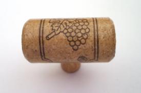 Vine Designs Walnut Stem, matching cork cabinet Knob - cabinetknobsonline