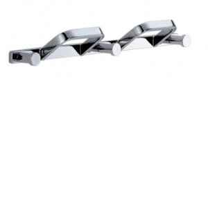 Colombo Design Time Collection Triple Robe - Double Towel Hook- Chrome - cabinetknobsonline