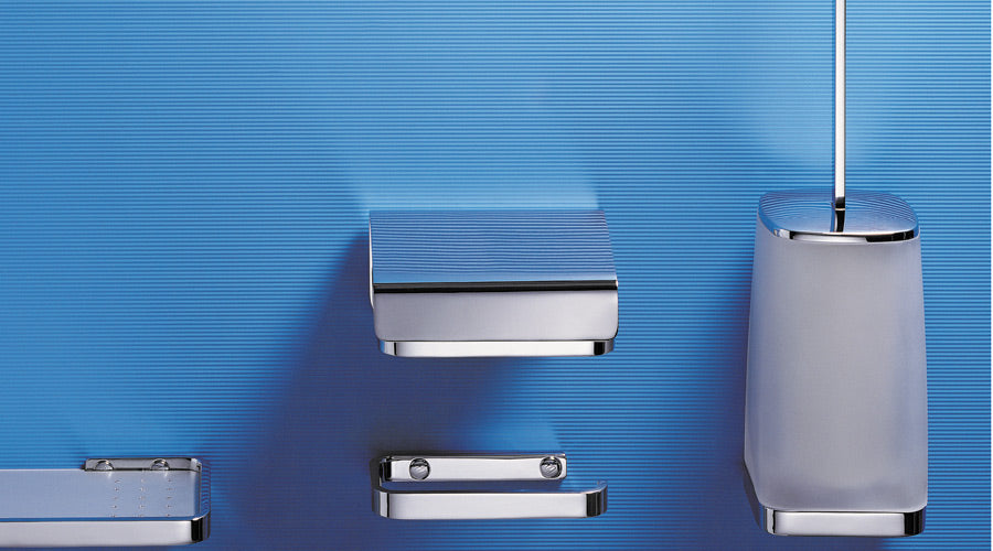 Colombo Design Time Collection Toilet Paper Holder with Cover - Chrome - cabinetknobsonline